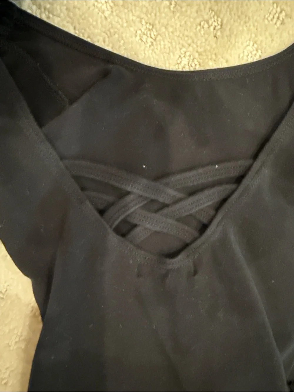 Arshiner Girls Black Ballet Dance Dress Criss Cross Back Long Sleeve Size 5/6
